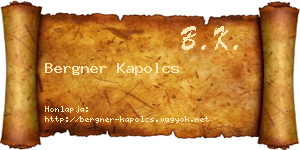 Bergner Kapolcs névjegykártya